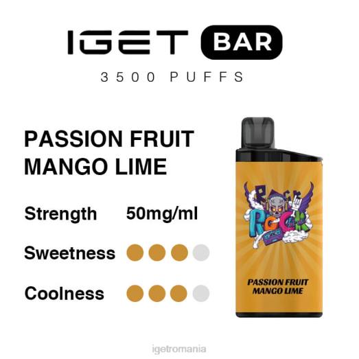 IGET vapes bar 3500 pufuri 800R281 fructul pasiunii mango lime