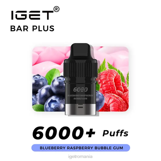 IGET online bar plus pod 6000 pufuri 800R252 gumă de mestecat cu afine și zmeură
