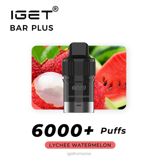 IGET vape bar plus pod 6000 pufuri 800R255 pepene lychee