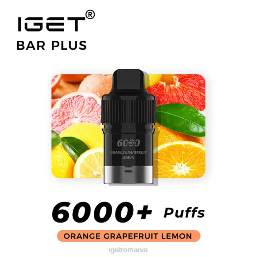 IGET sale bar plus pod 6000 pufuri 800R266 portocală grapefruit lămâie