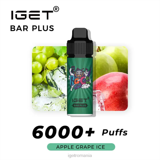 IGET vape sale bar plus - 6000 pufuri 800R591 gheață de mere și struguri