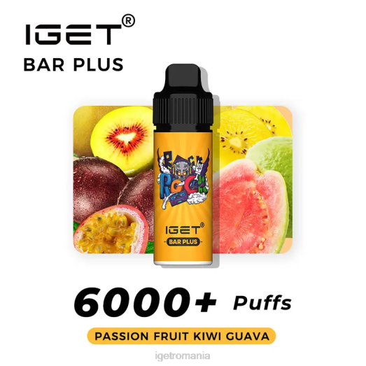 bar IGET vape fără nicotină plus kit de vape 800R375 guava kiwi fructul pasiunii