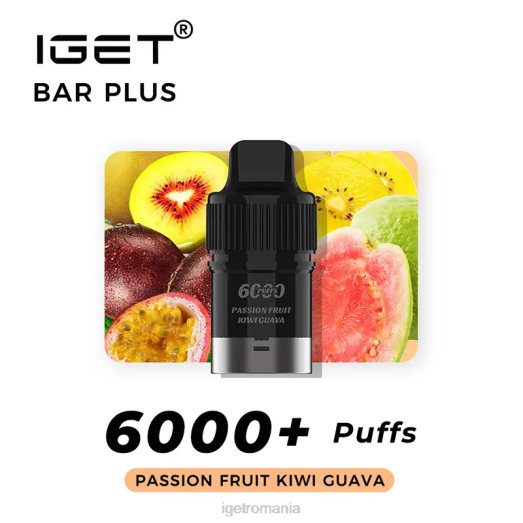 baton IGET price fără nicotină plus pod 6000 pufuri 800R383 guava kiwi fructul pasiunii